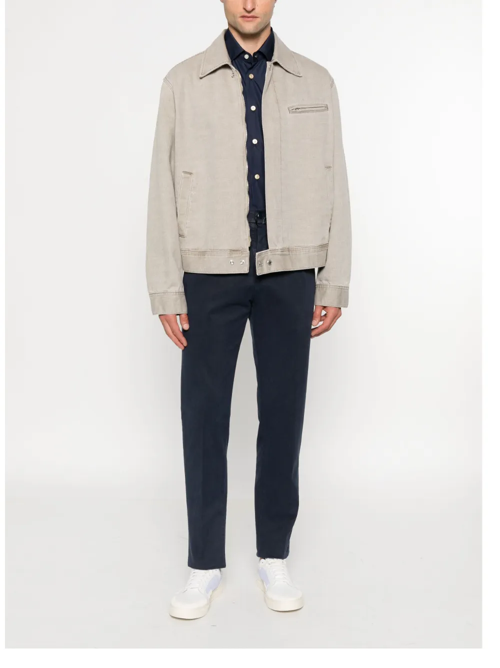 Kiton Plooibroek met franje Blauw