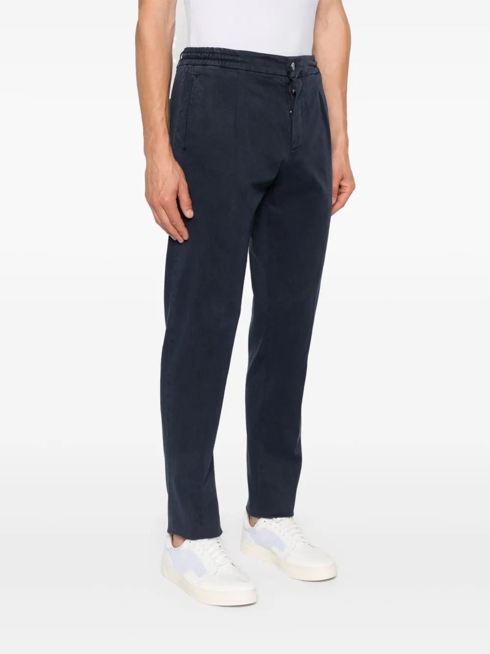  Kiton Pleated Frayed Trousers - Blue 