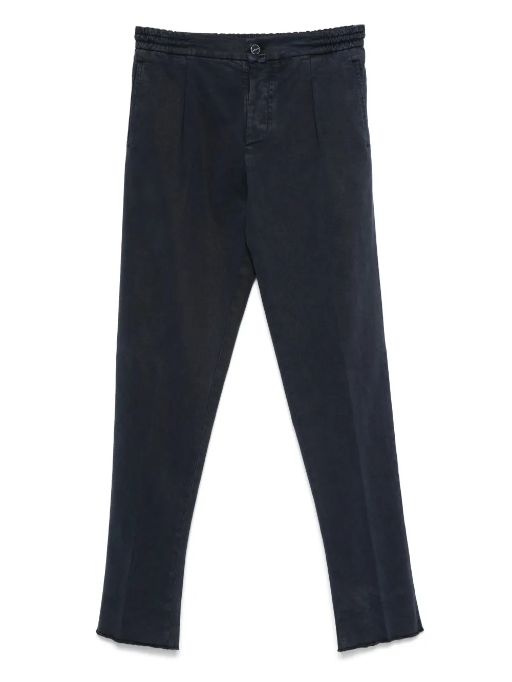 Kiton Plooibroek met franje Blauw