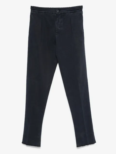 Kiton pleated frayed trousers