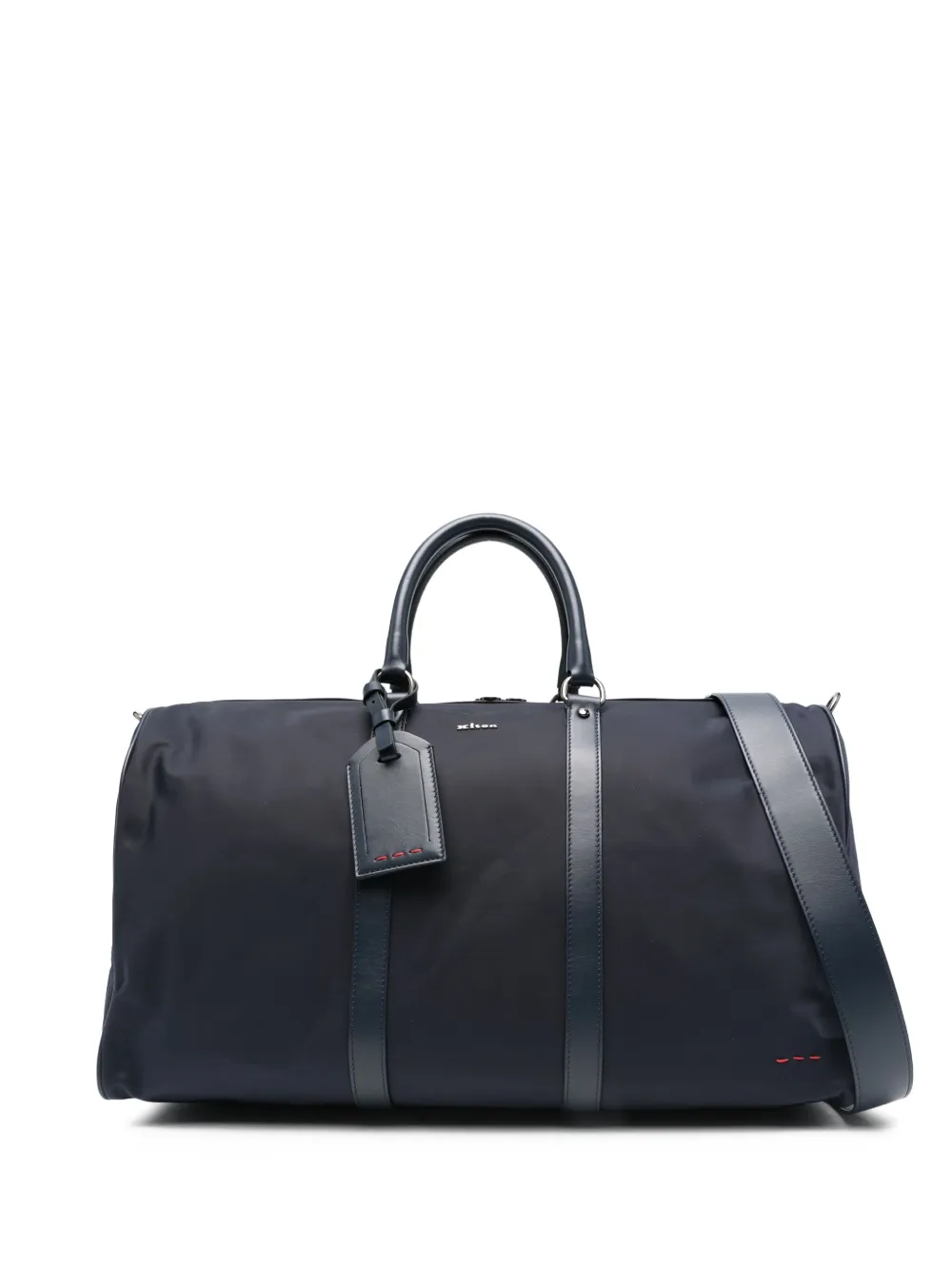 Kiton logo-plaque travel bag - Blu