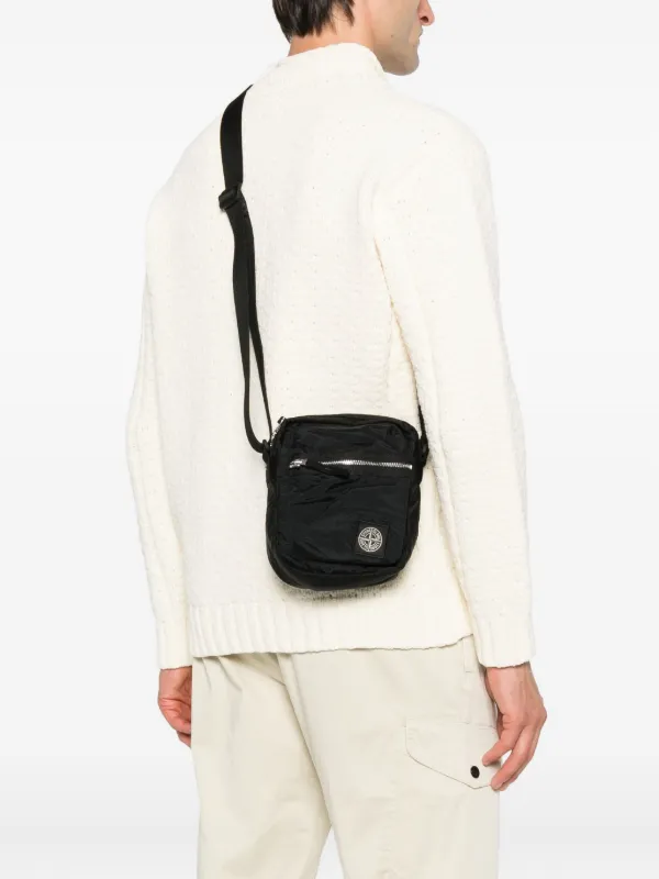 ぺてん　stone  compass-patch バッグ Stone Island Compass-patch Messenger Bag | Black | FARFETCH