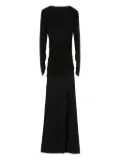 MSGM gathered back-tie maxi evening dress - Black