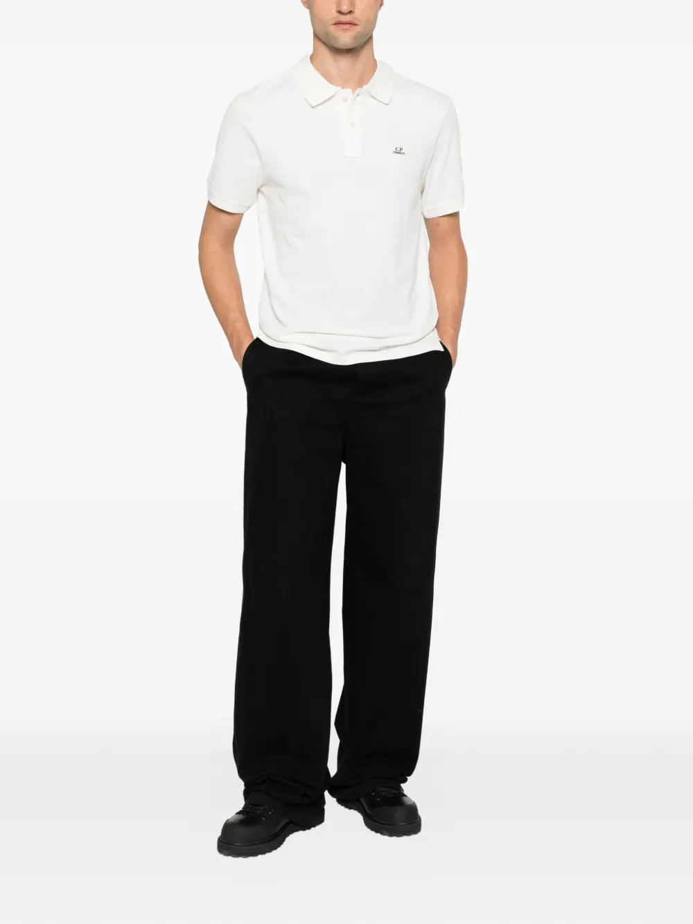 C.P. Company Poloshirt met logopatch Wit