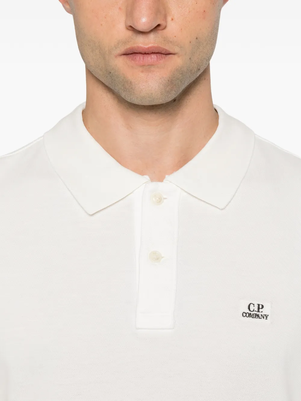 C.P. Company Poloshirt met logopatch Wit