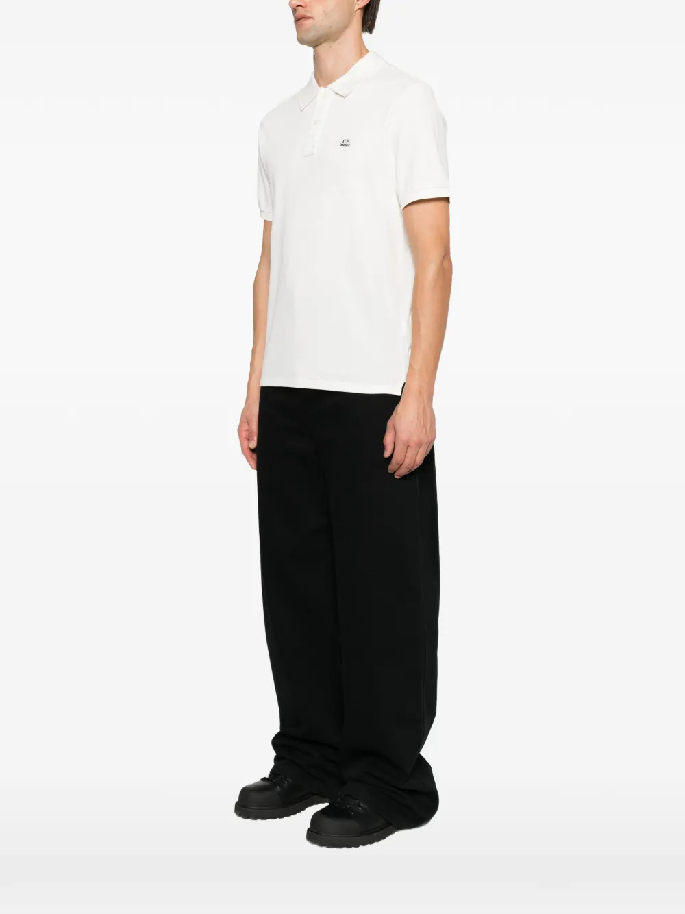 C.P. Company Poloshirt met logopatch Wit