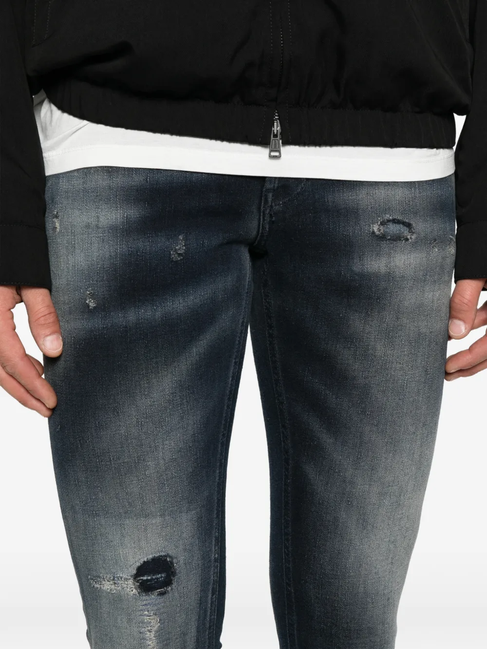 DONDUP Gerafelde jeans met vervaagd effect Blauw