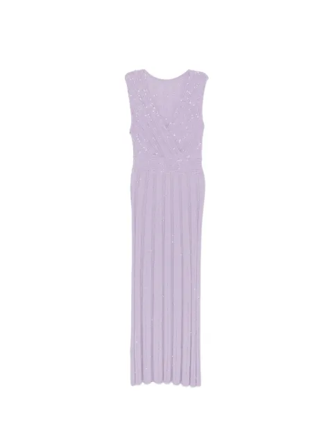 D.Exterior sequin-embellished ribbed-knit maxi dress