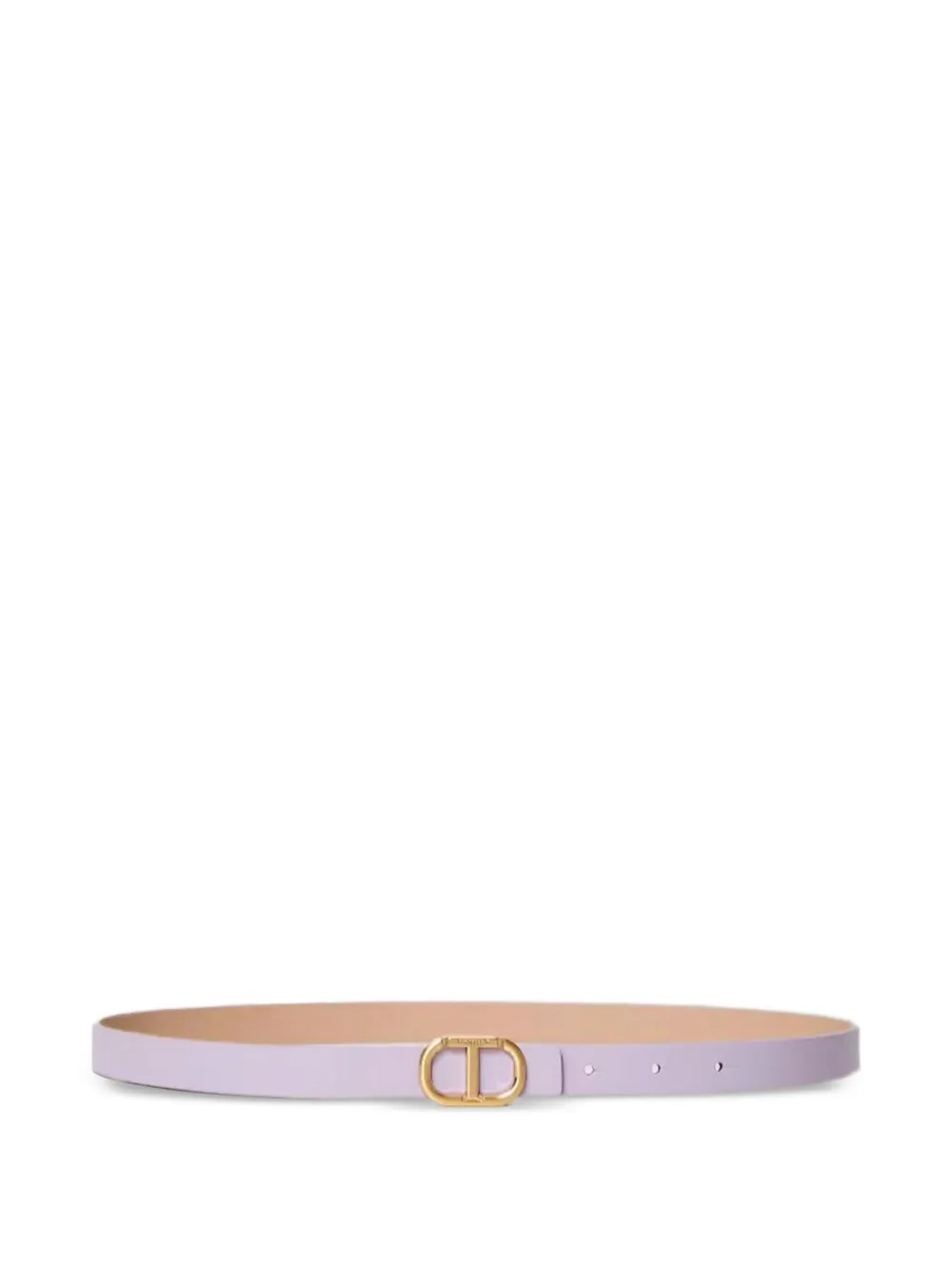 TWINSET Leren riem met logoplakkaat Paars