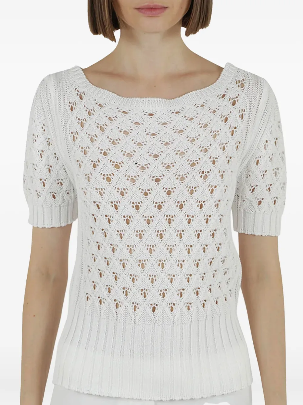 Eleventy short-sleeve sweater Wit