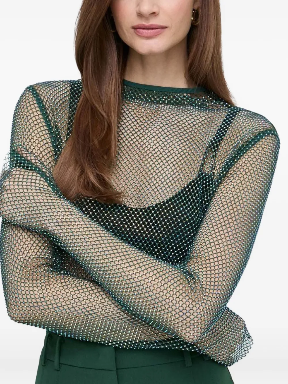 Patrizia Pepe Body verfraaid met stras Groen