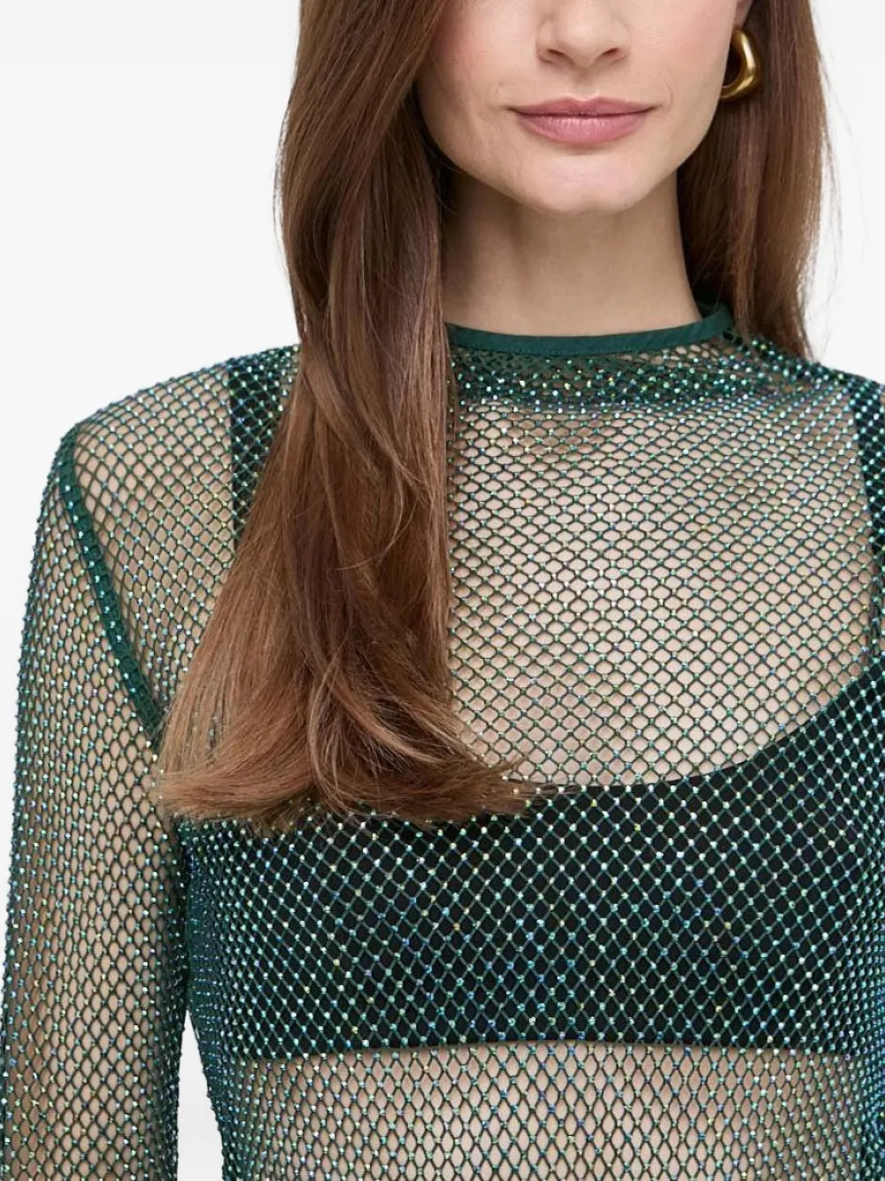 Patrizia Pepe Body verfraaid met stras Groen