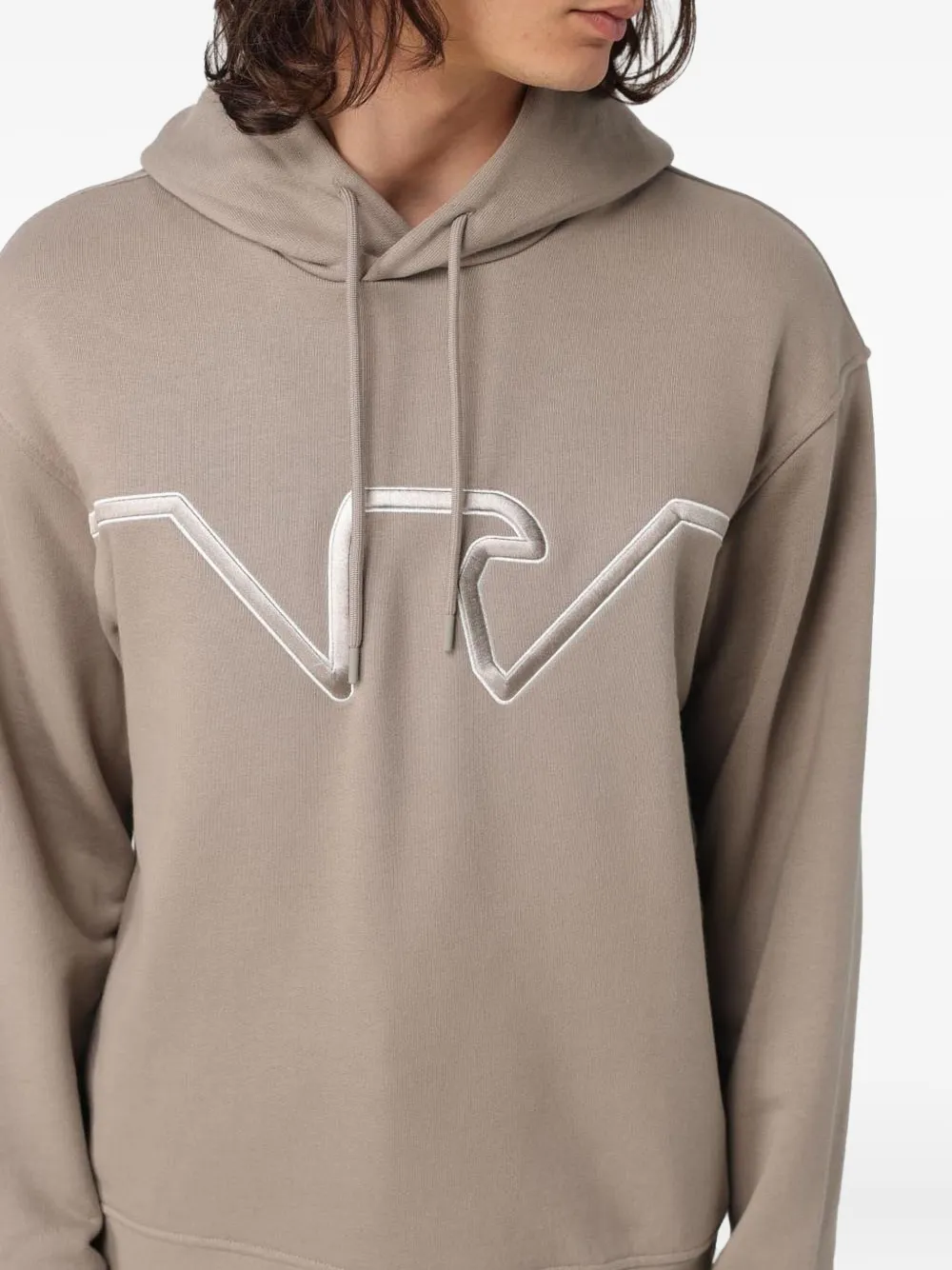 Emporio Armani Hoodie met geborduurd logo Beige