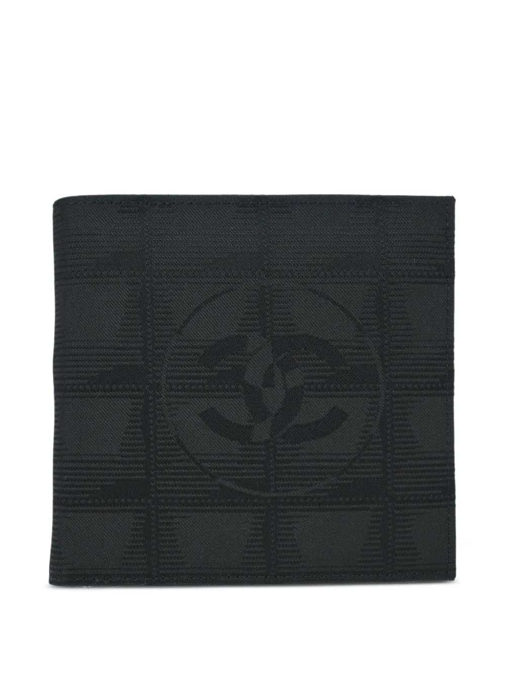 CHANEL Pre-Owned 2000 エンボスロゴ チェック 財布 - ブラック CHANEL Pre-Owned 2000 エンボスロゴ チェック 財布 - ブラック