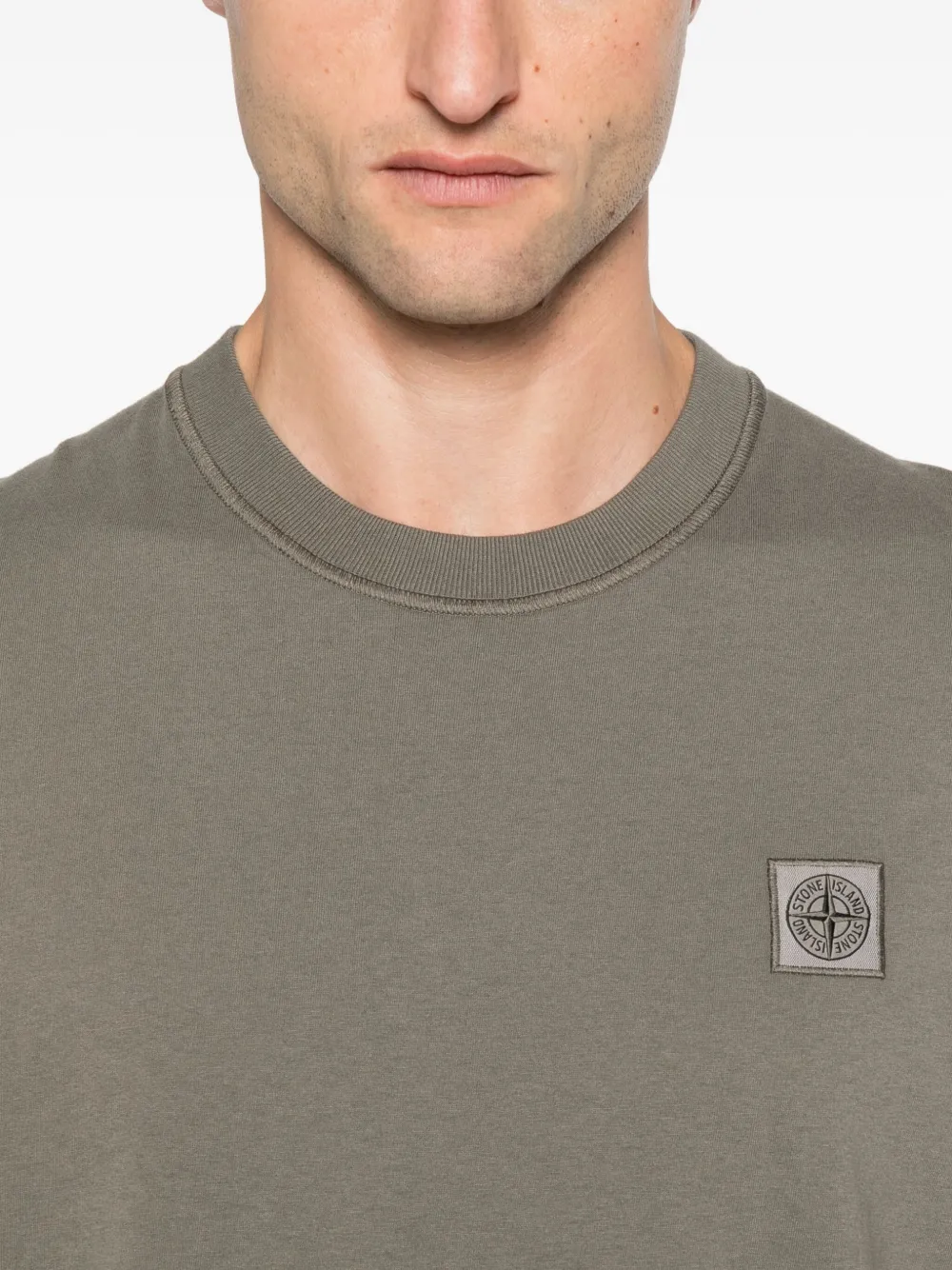 Stone Island T-shirt met Compass-logopatch Groen