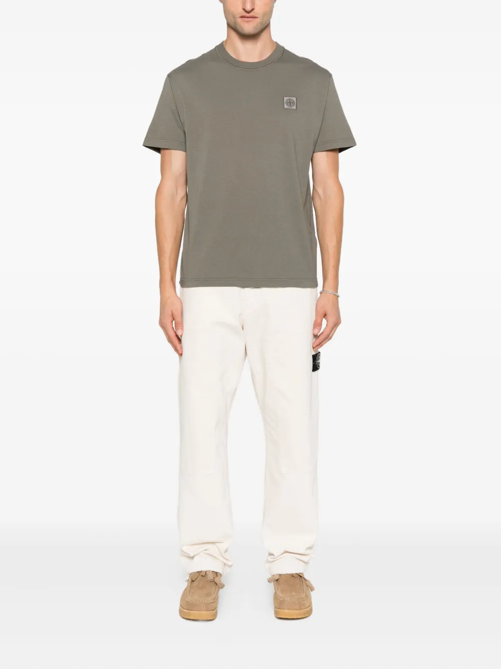 Stone Island T-shirt met Compass-logopatch Groen