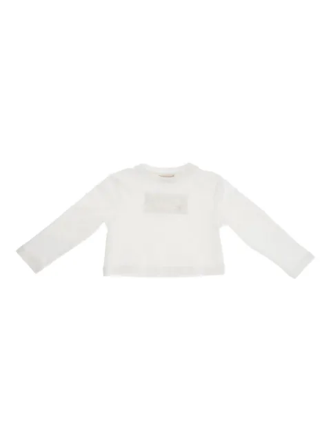 Elisabetta Franchi Kids توب بأكمام طويلة وتطريز شعار الماركة