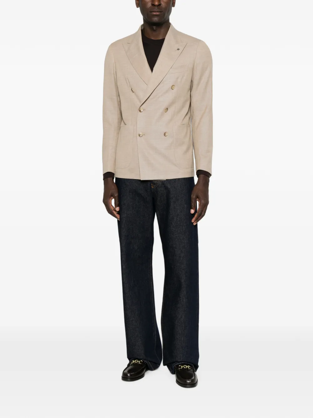 Tagliatore Blazer met dubbele rij knopen Beige