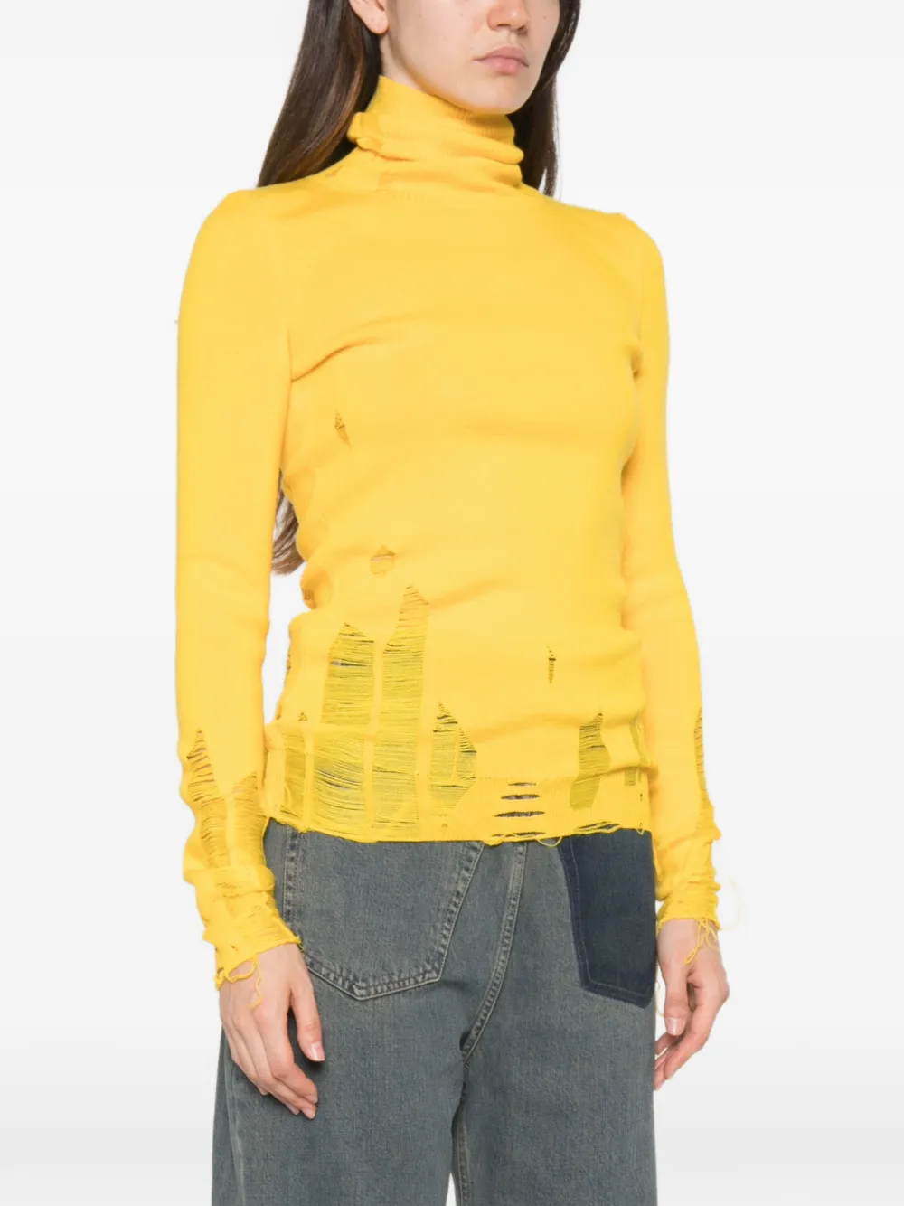 MM6 Maison Margiela Gerafelde coltrui Geel