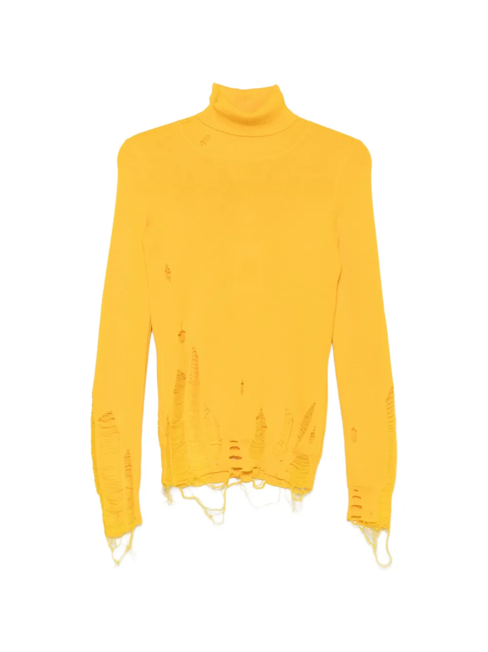 MM6 Maison Margiela Rollkragenpullover im Distressed-Look - Gelb