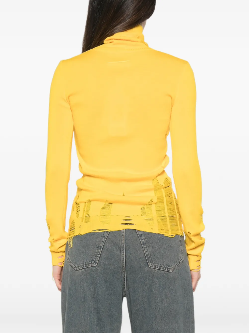 MM6 Maison Margiela Gerafelde coltrui Geel
