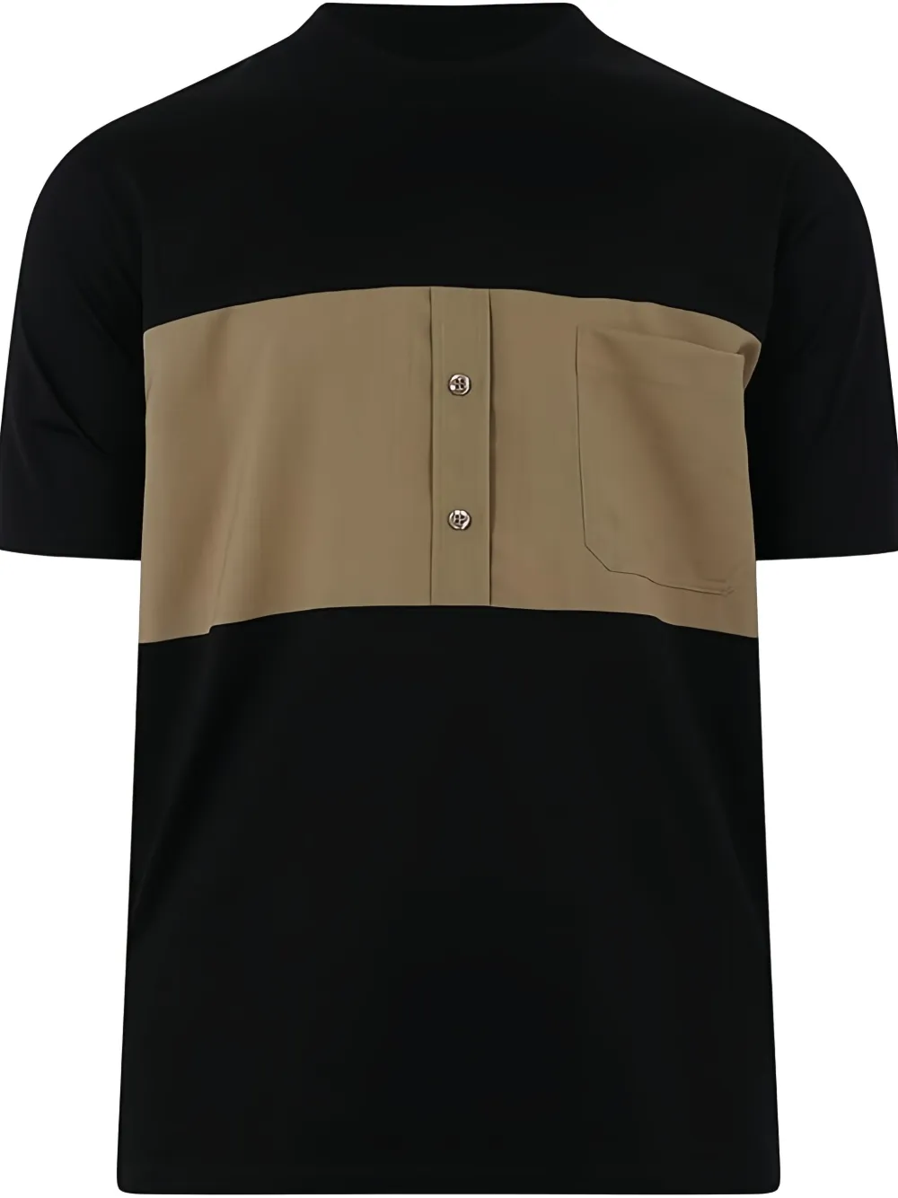 YES LONDON panelled T-shirt - Zwart