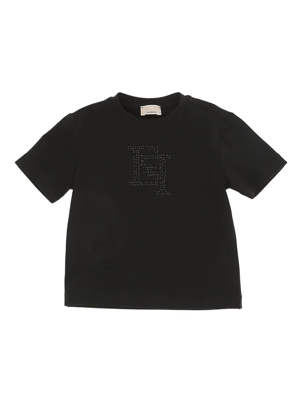 Elisabetta Franchi Kids embellished logo T-shirt Zwart