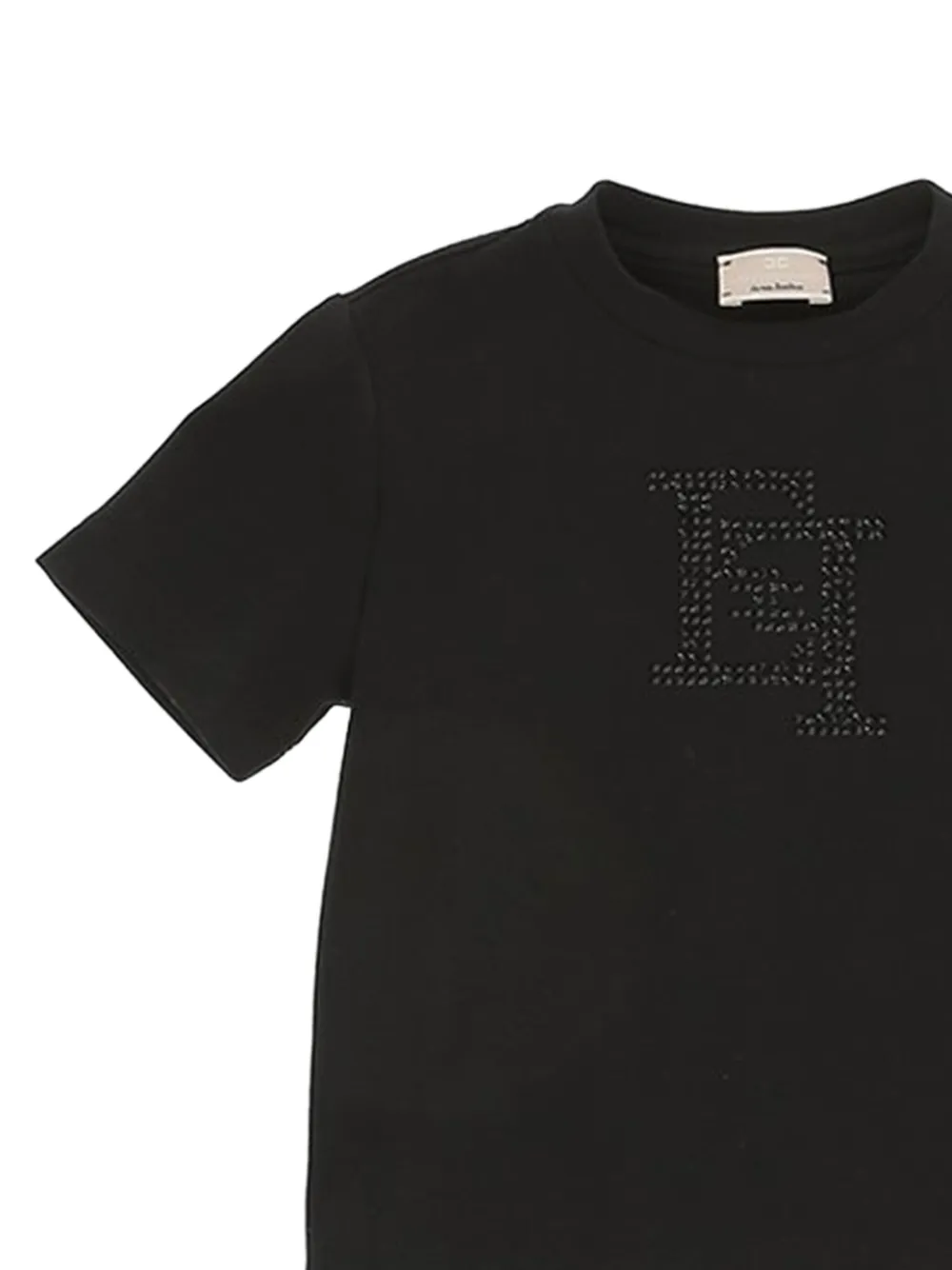 Elisabetta Franchi Kids embellished logo T-shirt Zwart
