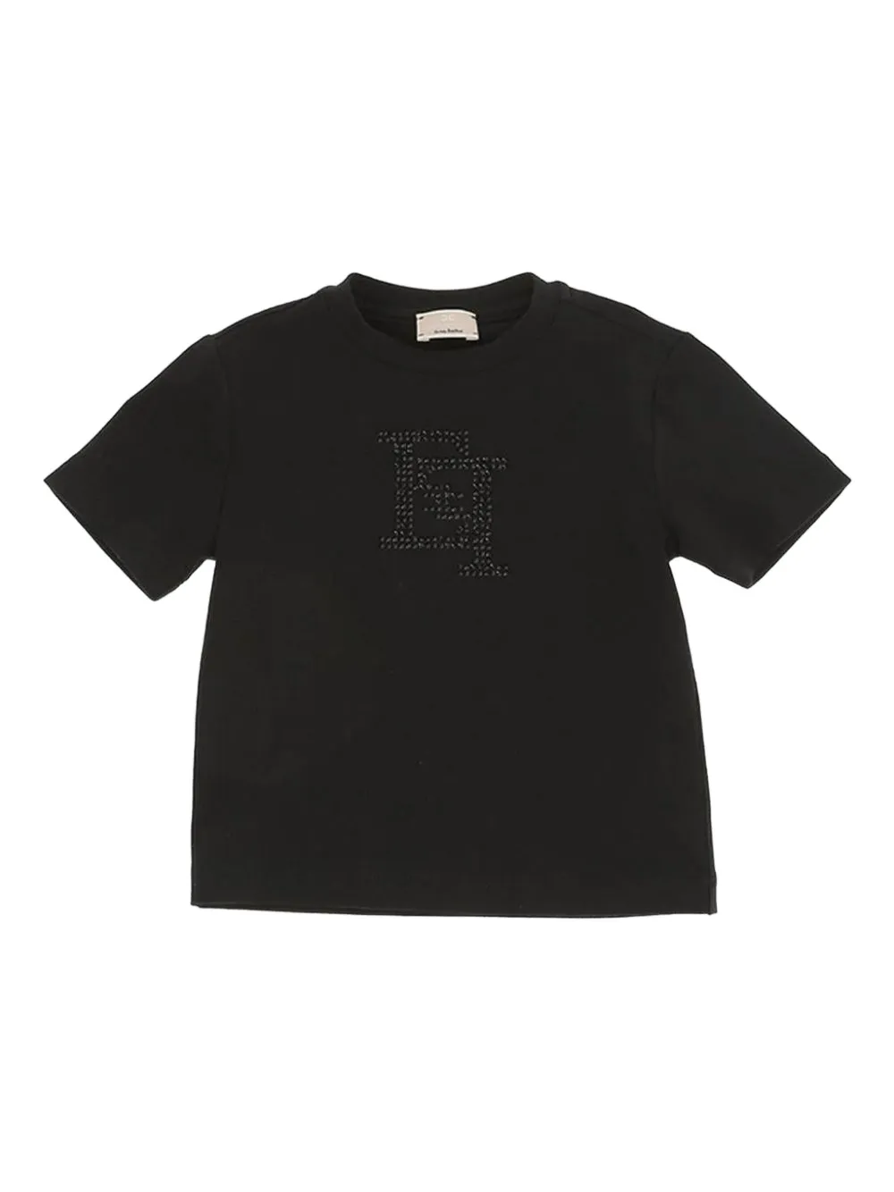 Elisabetta Franchi Kids T-shirt met verfraaid logo Zwart