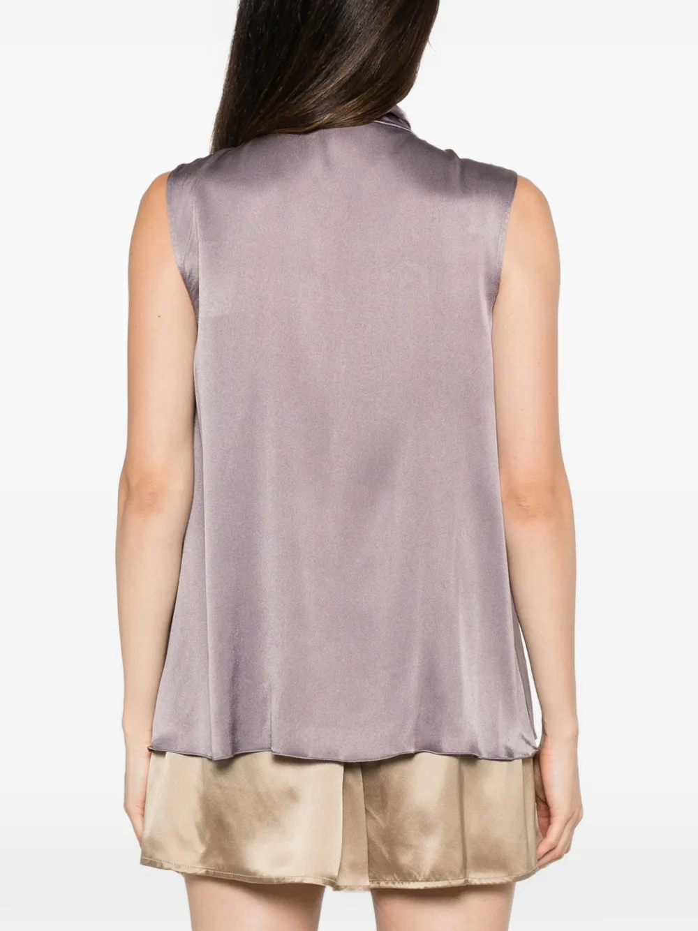 Alberta Ferretti Blouse met gestrikte hals Paars