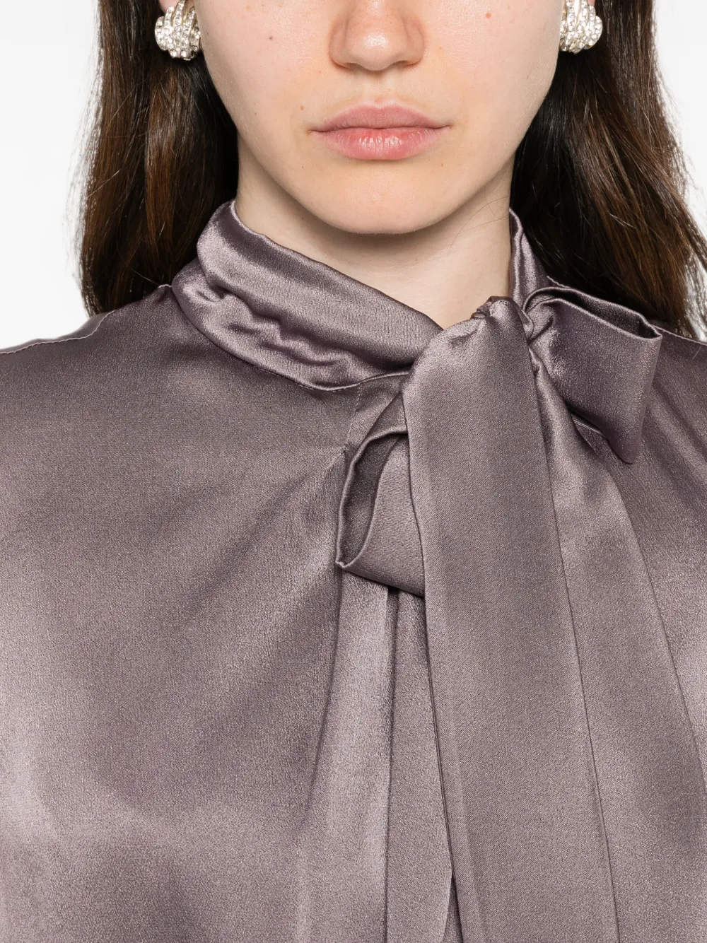 Alberta Ferretti Blouse met gestrikte hals Paars