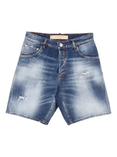 YES LONDON shorts de mezclilla con efecto envejecido