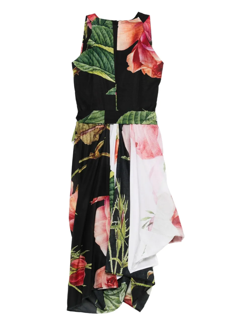 Vivienne Westwood Pre-Owned 2013 asymmetrische jurk met bloemenprint - Zwart