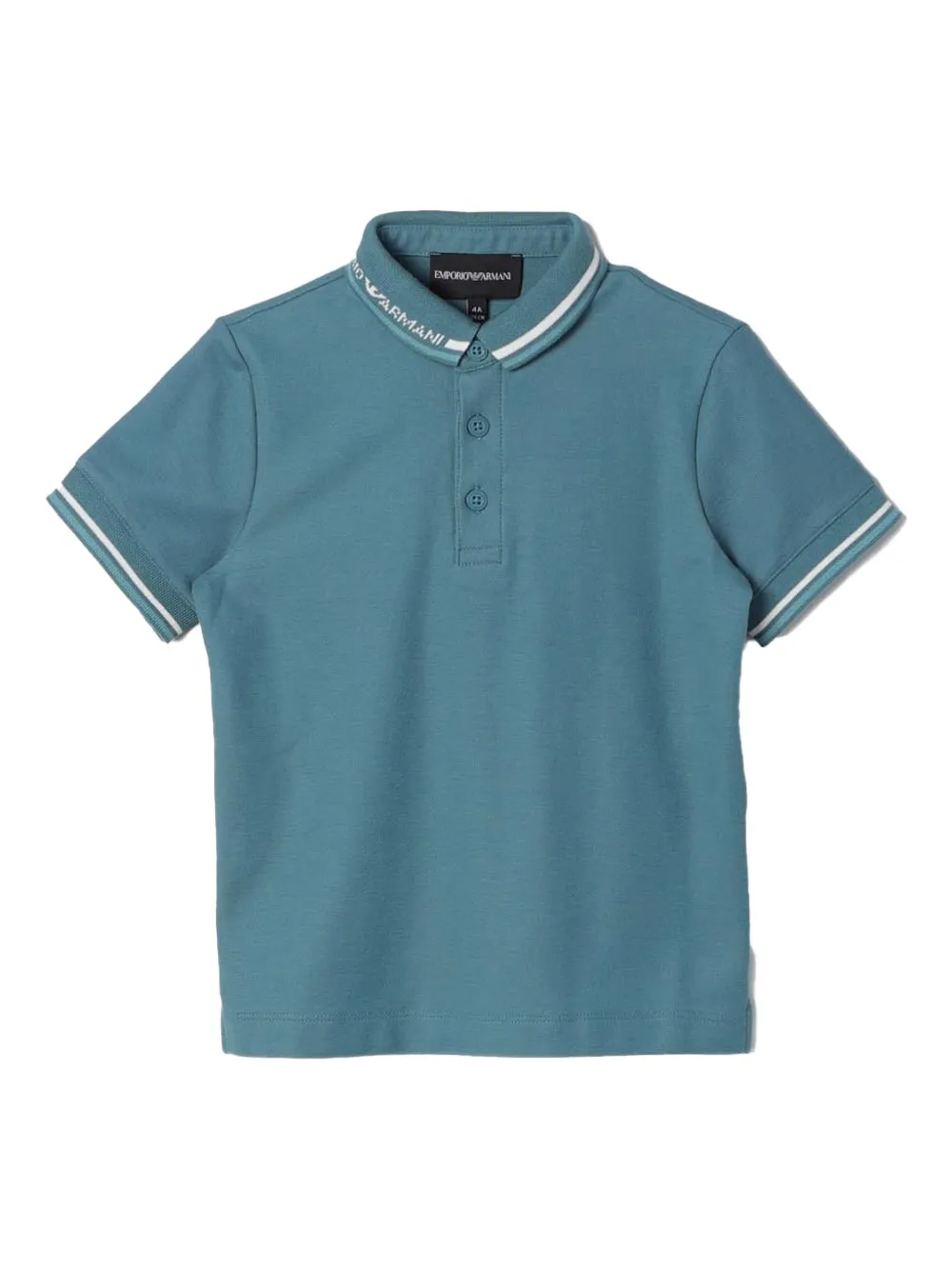 Emporio Ar i Kids logo-detail polo shirt Blauw