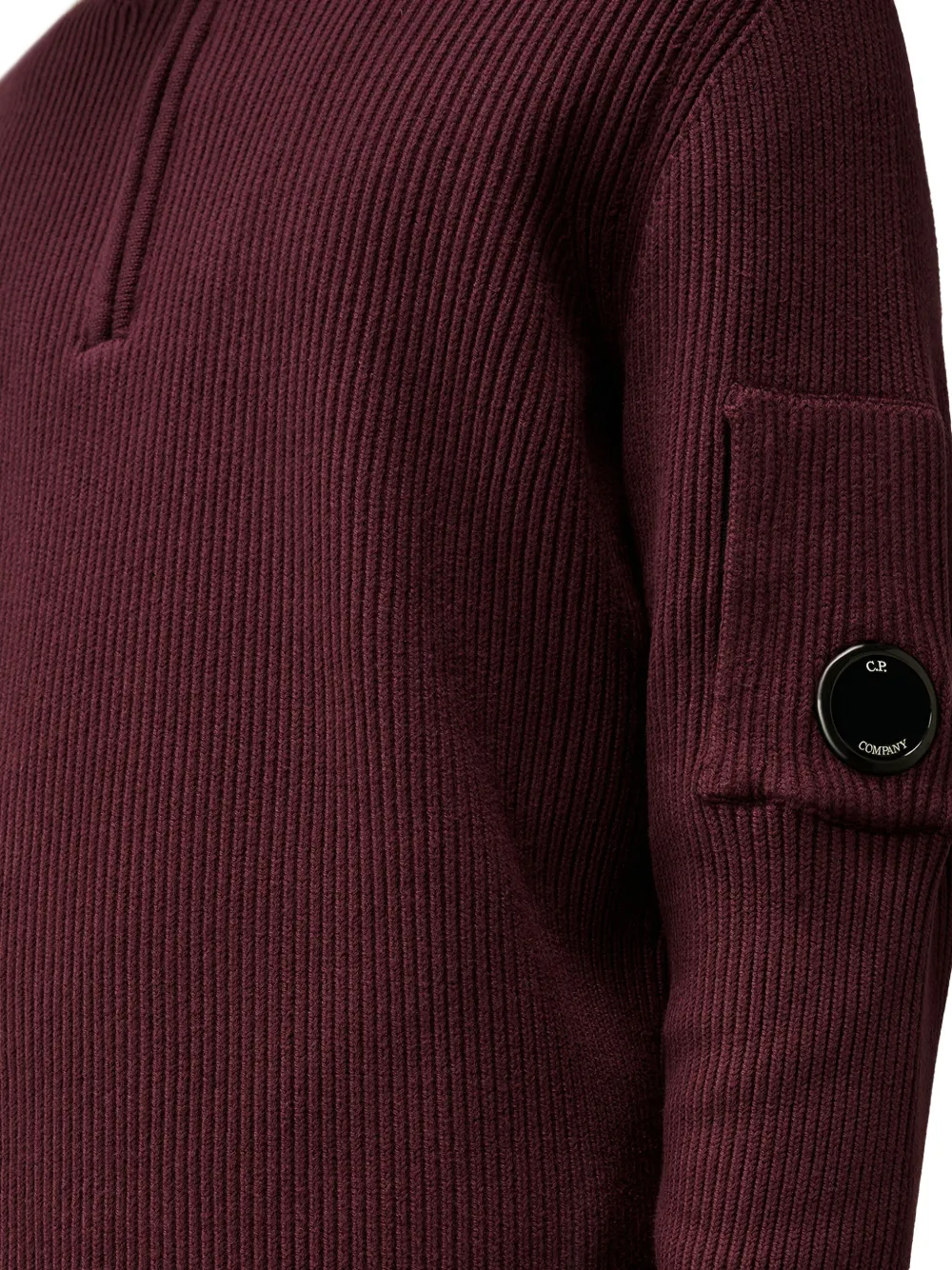 C.P. Company ribbed half-zip sweater Rood