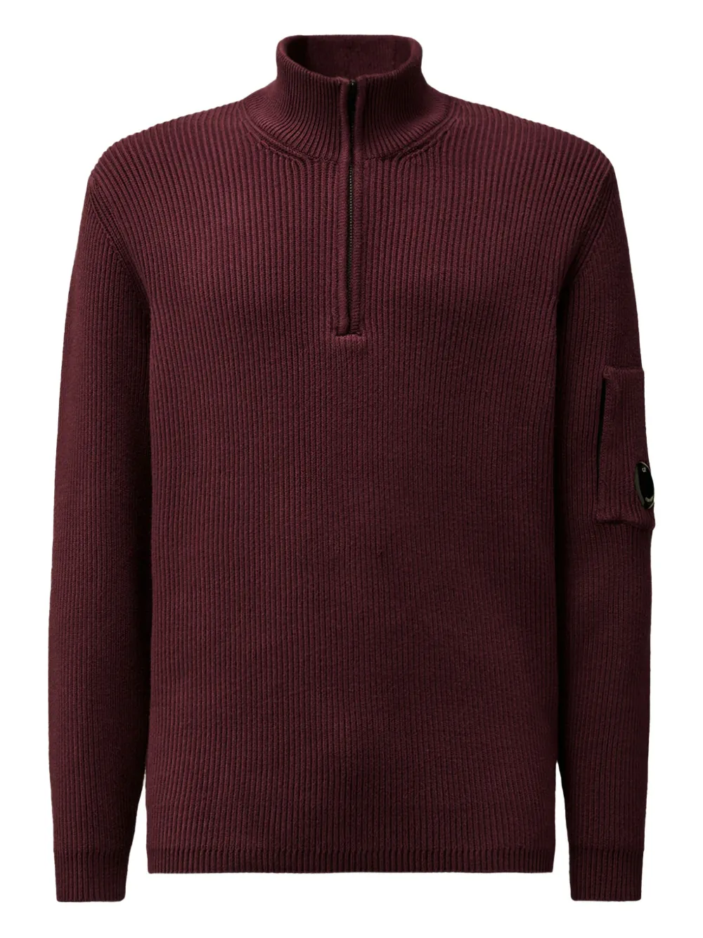 C.P. Company ribbed half-zip sweater Rood