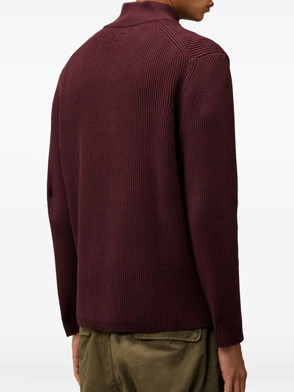 C.P. Company ribbed half-zip sweater Rood