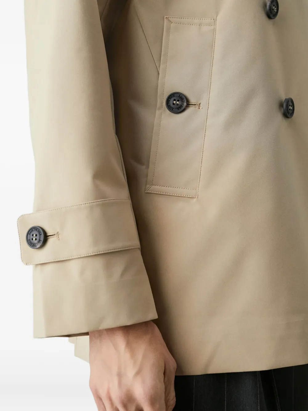 Save The Duck double-breasted buttoned coat Beige