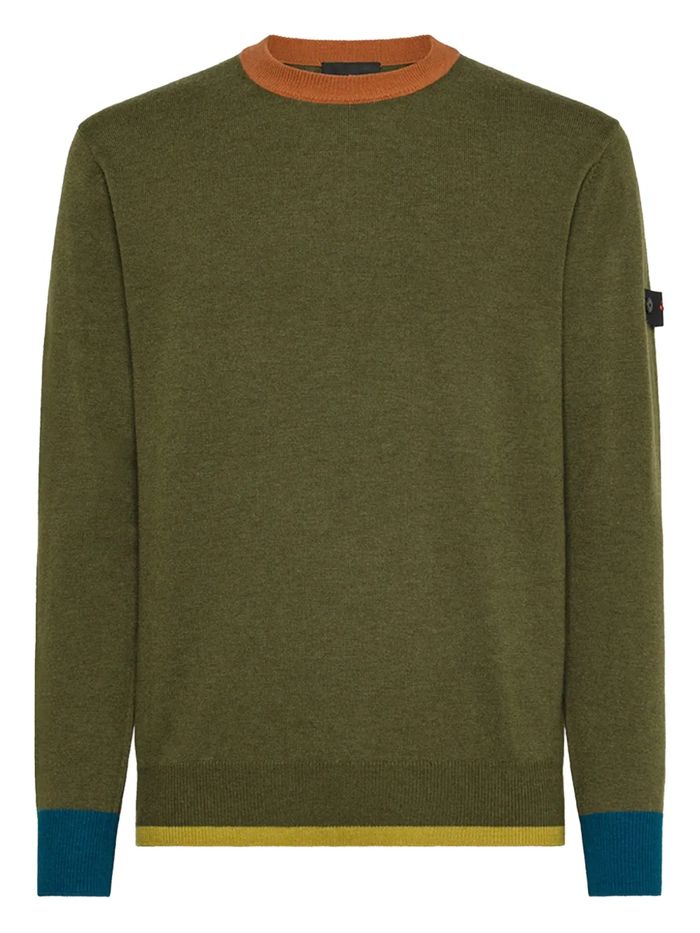 Peuterey Trui met colourblocking en ronde hals Groen