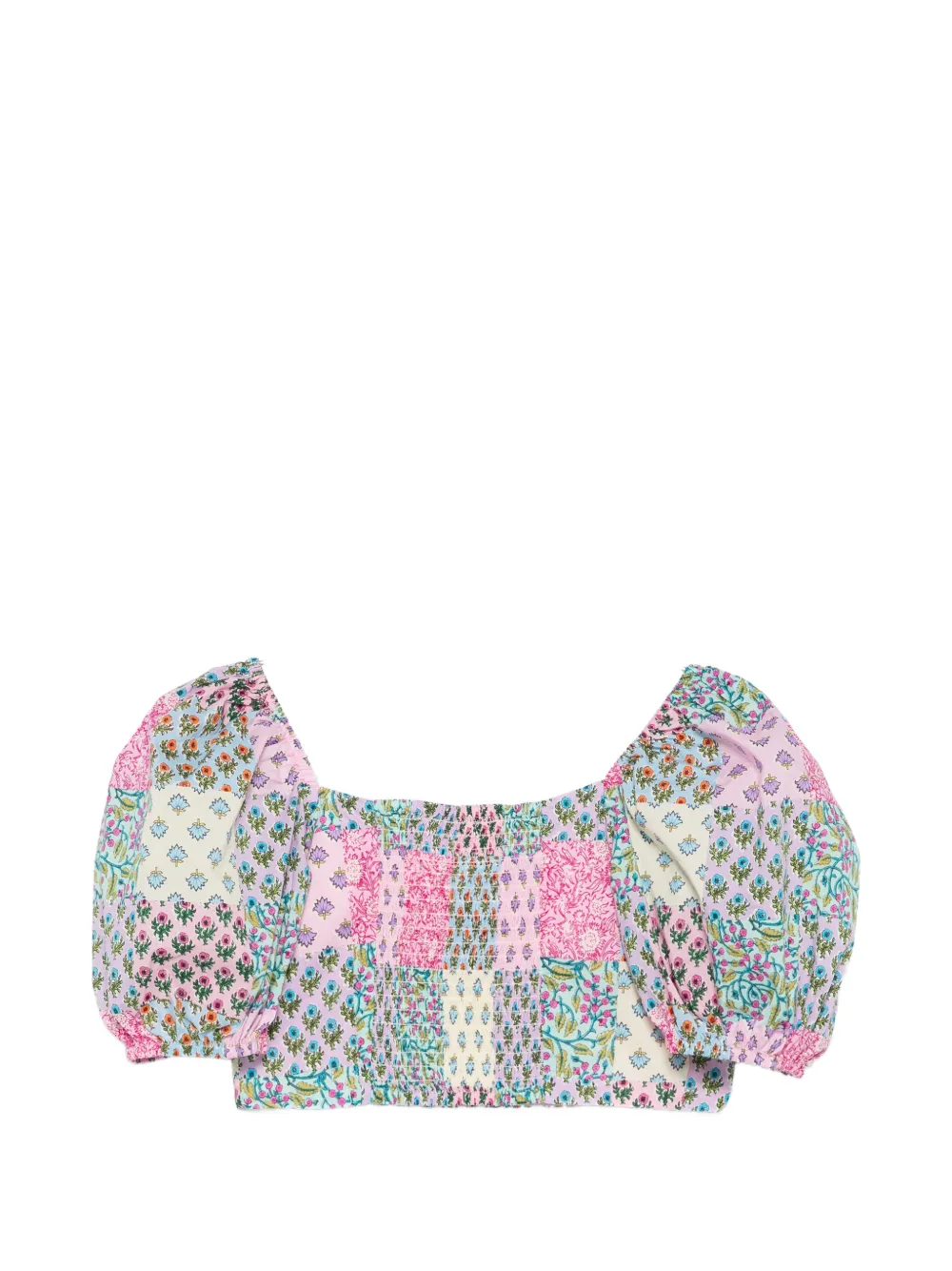 MC2 Saint Barth Delia top met vierkante hals en bloemendetail Roze