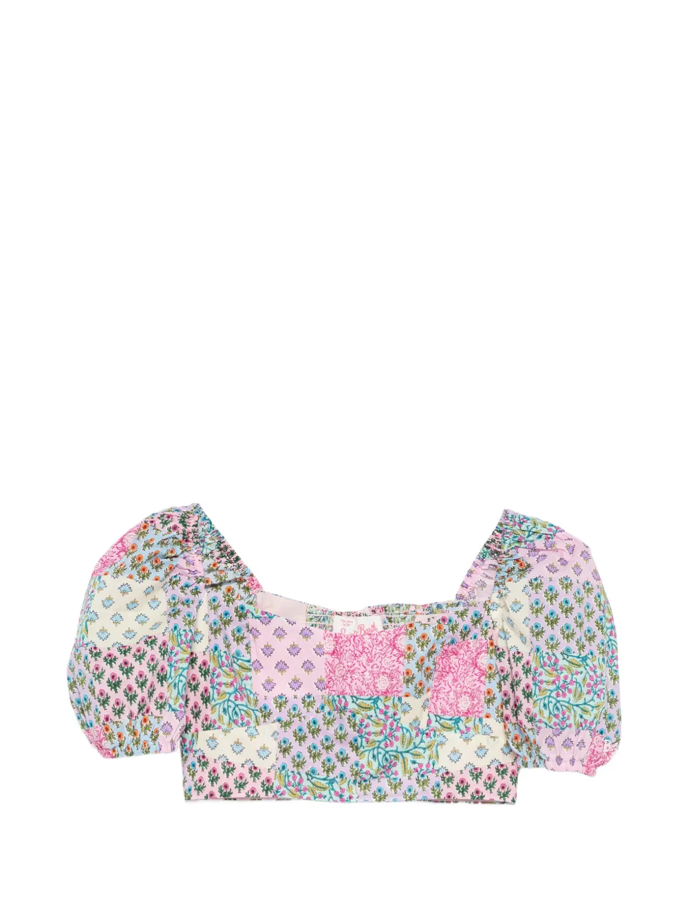 MC2 Saint Barth Delia square-neck floral-detail top · M