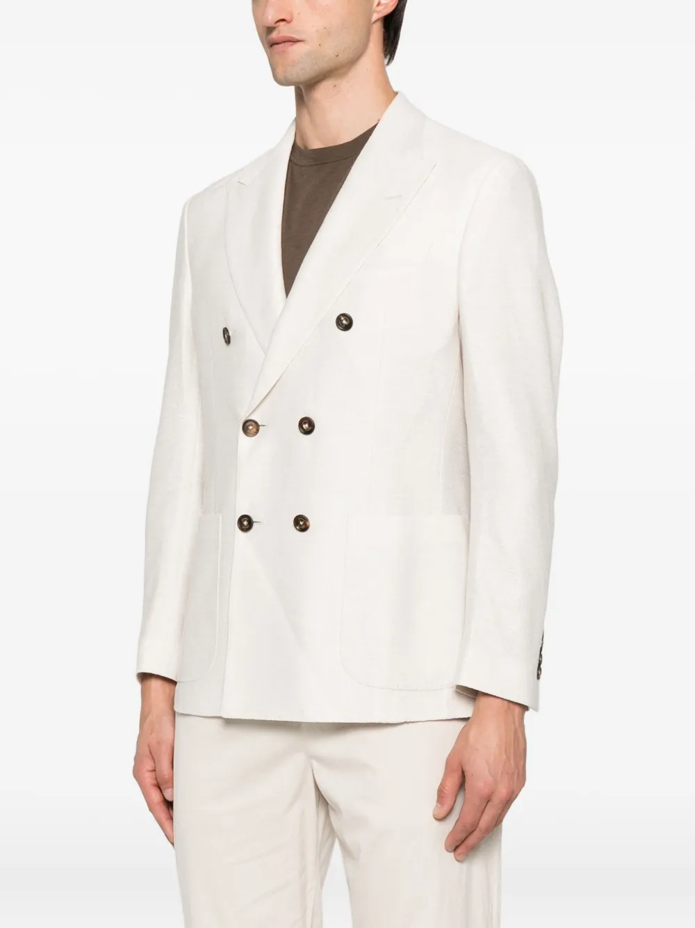 Eleventy Blazer met dubbele rij knopen Beige