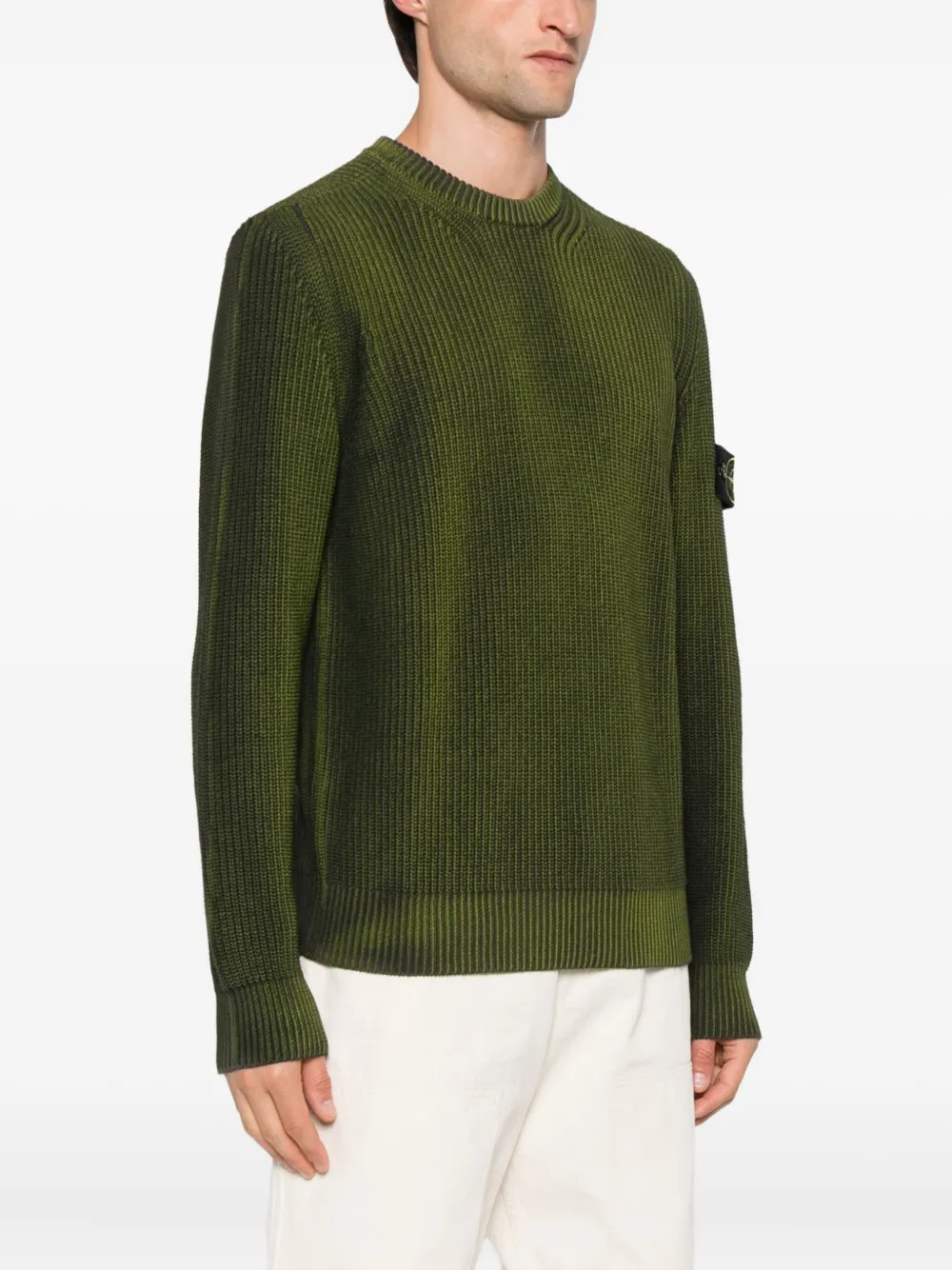 Stone Island ribbed crew-neck sweater Groen