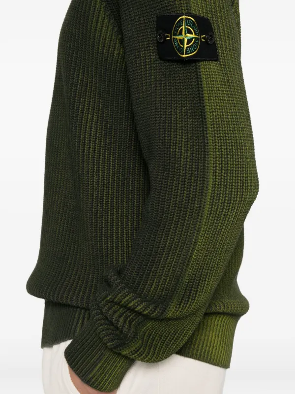 Stone Island Ribbed crew-neck Sweater | Green | FARFETCH JO