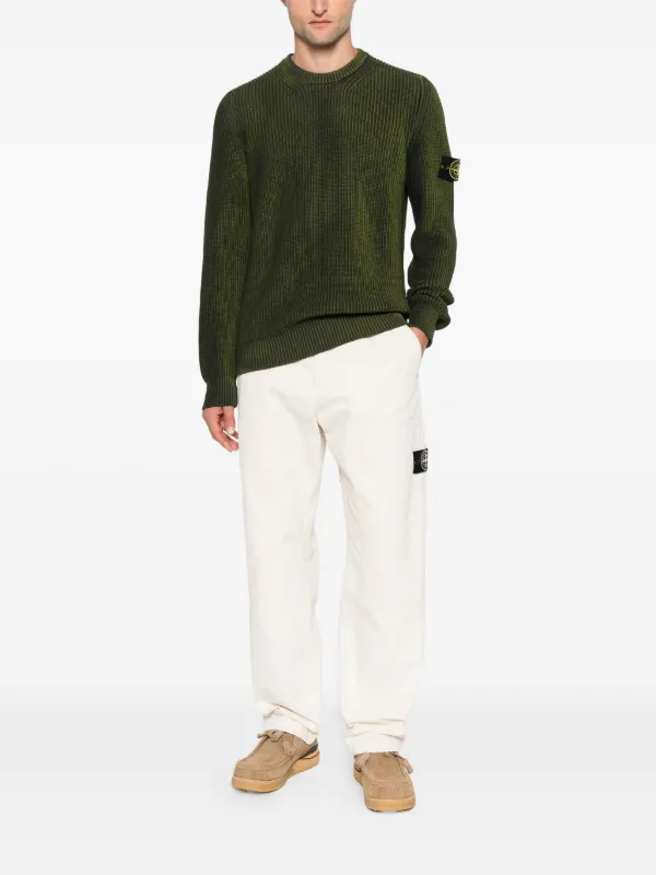 Stone Island Ribbed crew-neck Sweater | Green | FARFETCH