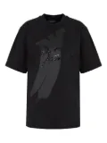 Emporio Armani eagle-logo sequin-embellished T-shirt - Black