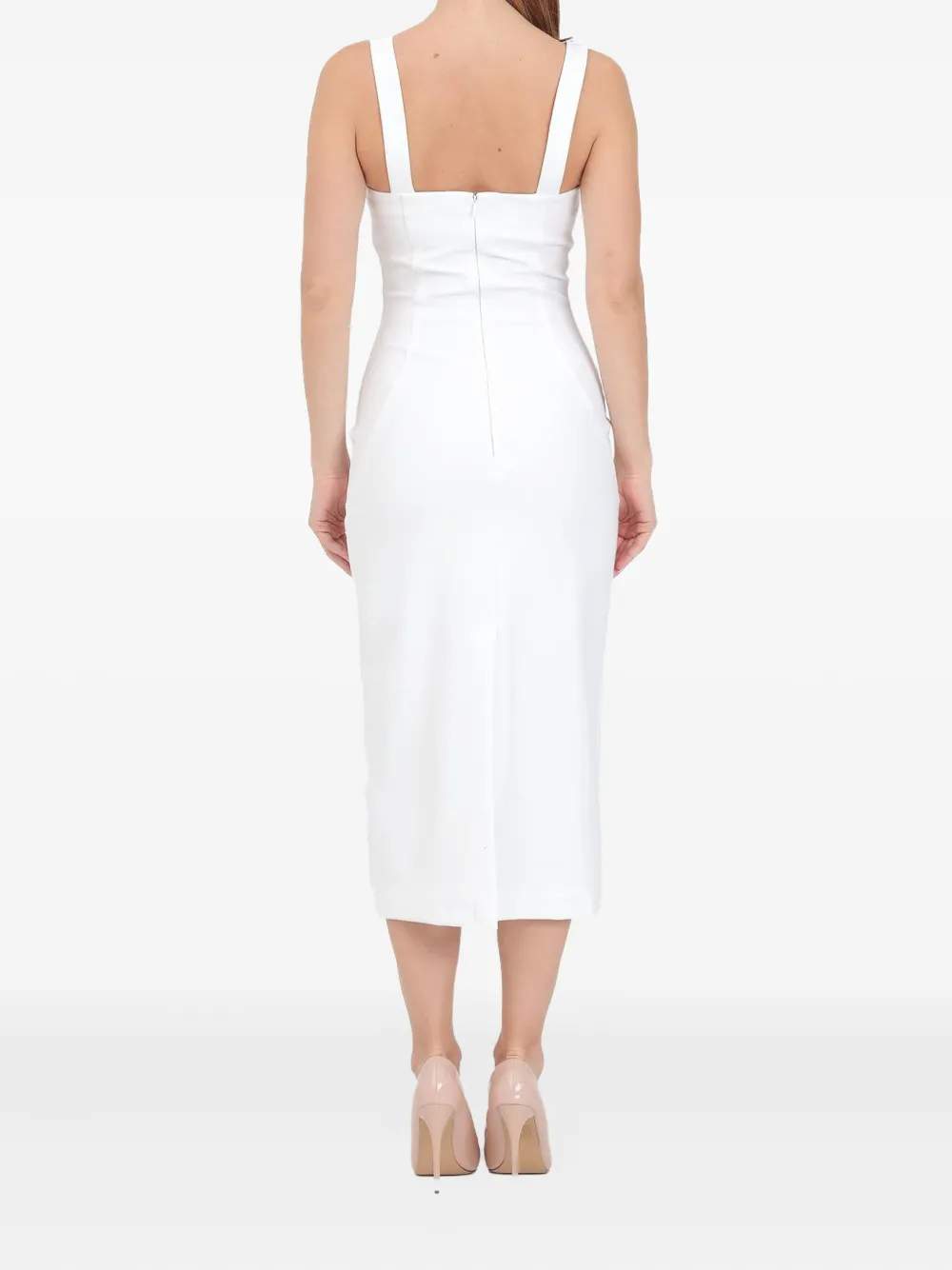 Versace Jeans Couture buckle-embellished midi dress Wit