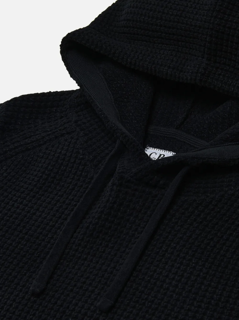 C.P. Company hooded waffle-knit sweater Blauw