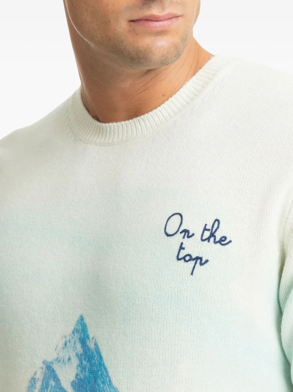 MC2 Saint Barth mountain-print crew-neck sweater Blauw