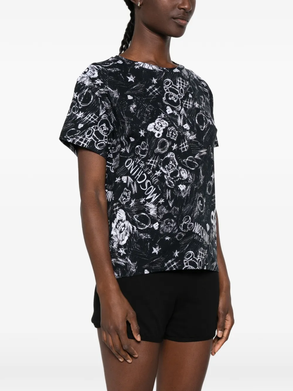 Moschino T-shirt met grafische print Zwart